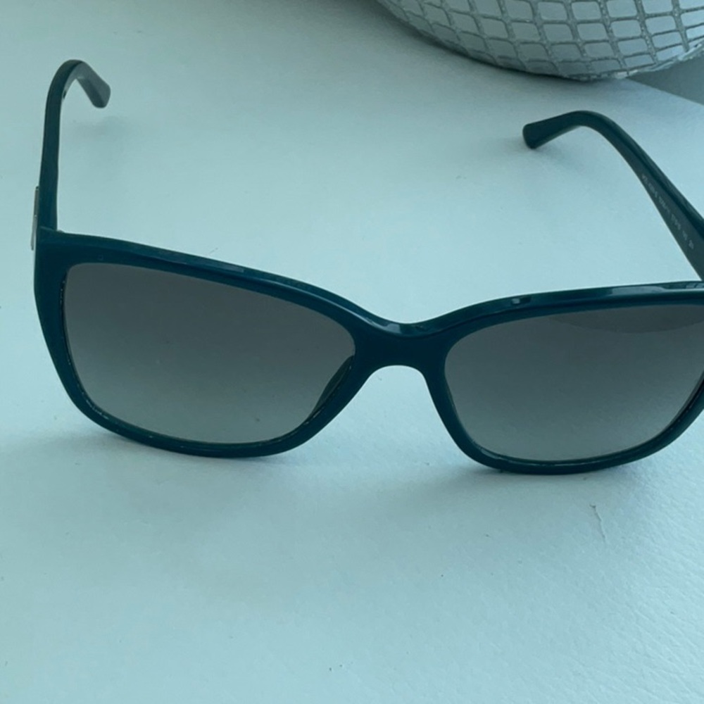 Versace Teal Sunglasses with Silver Accents - Picture 2 of 5